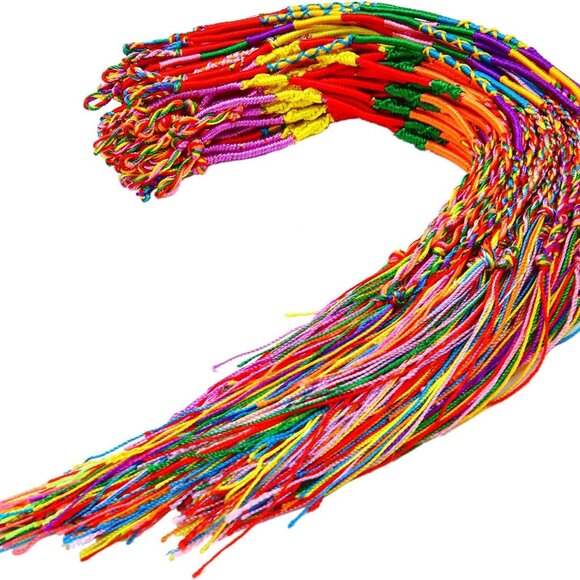 Other - 60 Pieces Handmade Braided Bracelets Assorted Random Colors Friendship Cords Thr